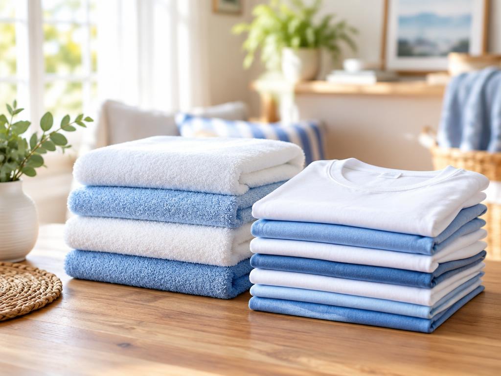 Freshly washed laundry, folded and stacked
